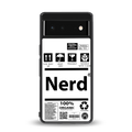 nerd white label back phone cover | glass case for google pixel 6