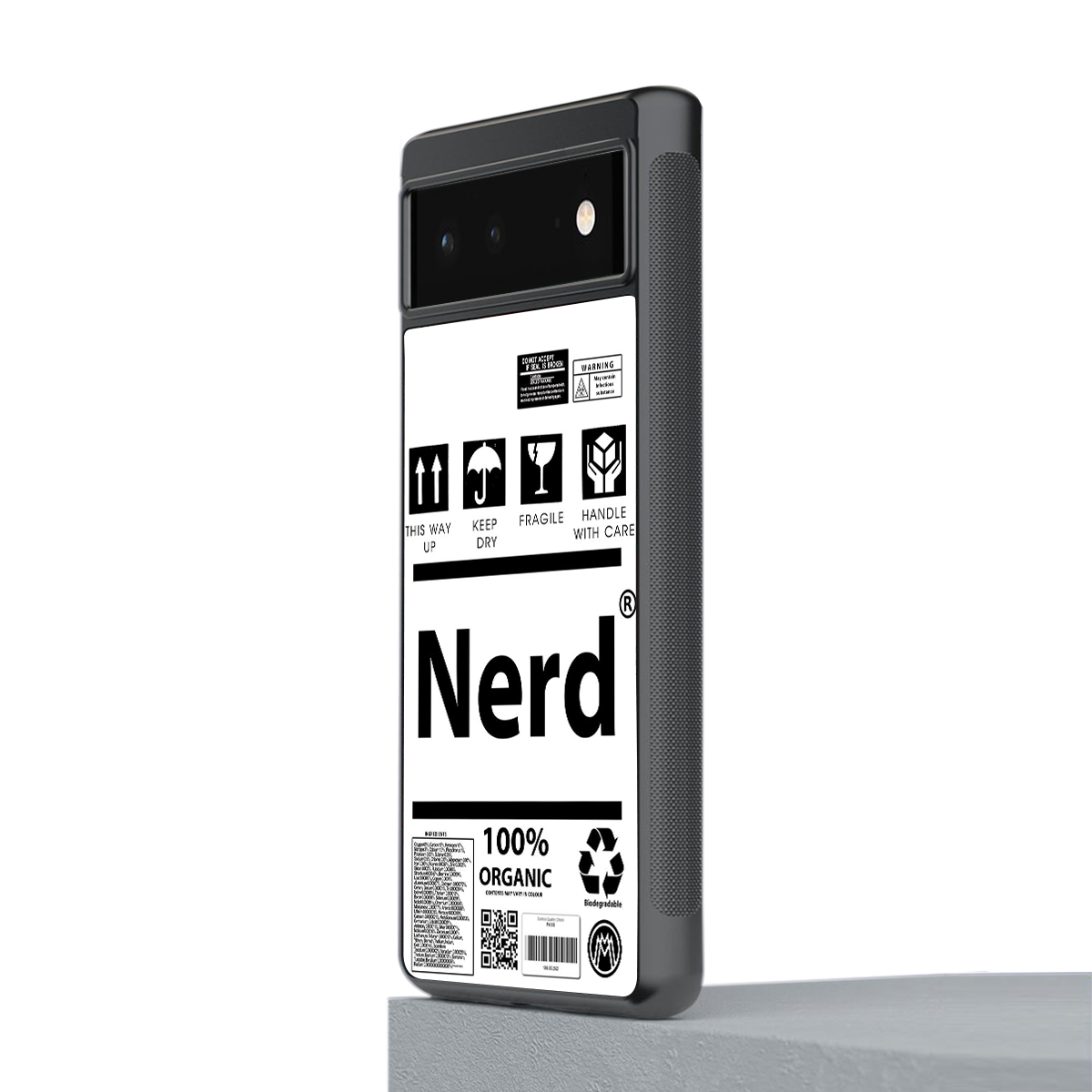 nerd white label back phone cover | glass case for google pixel 6