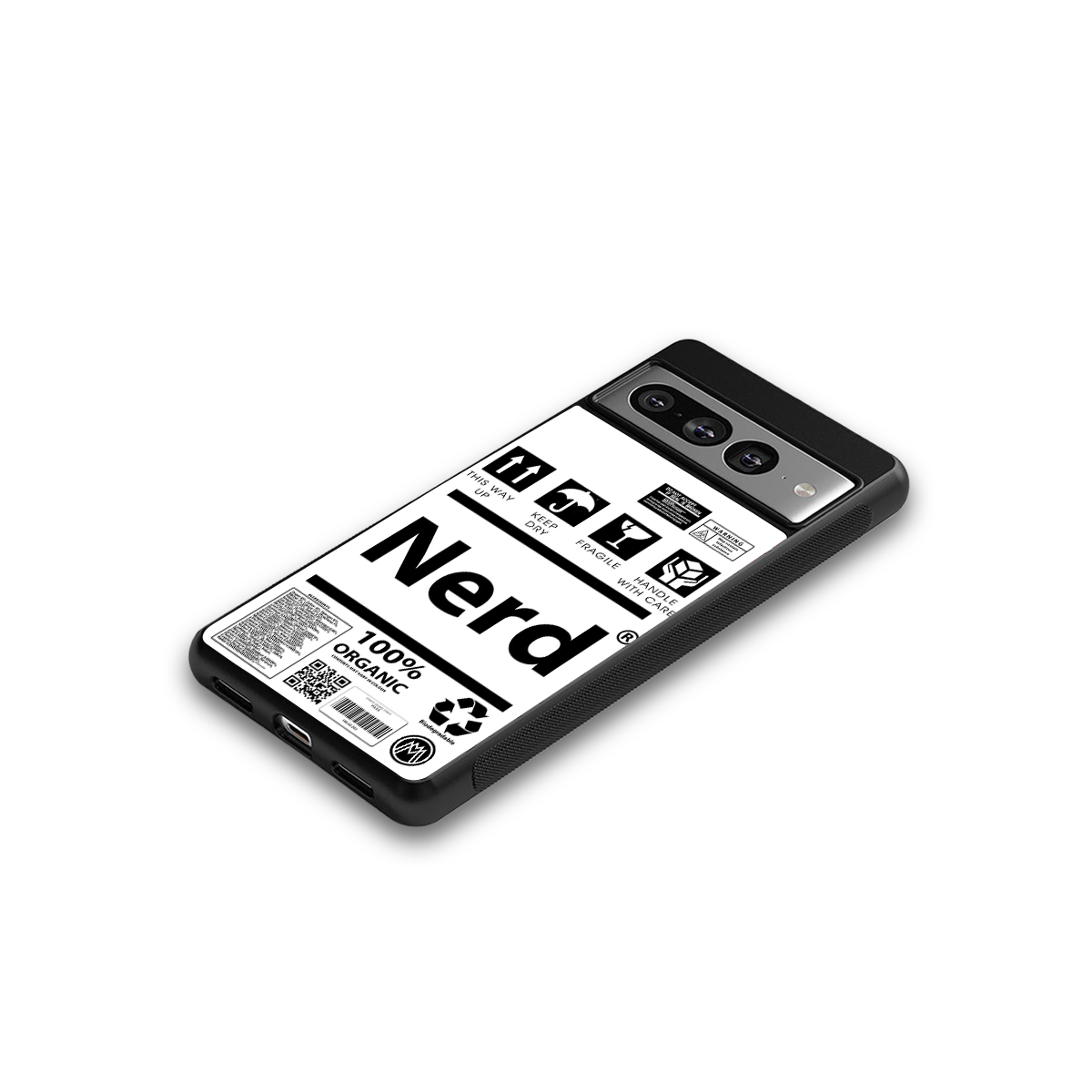 nerd white label back phone cover | glass case for google pixel 7 pro