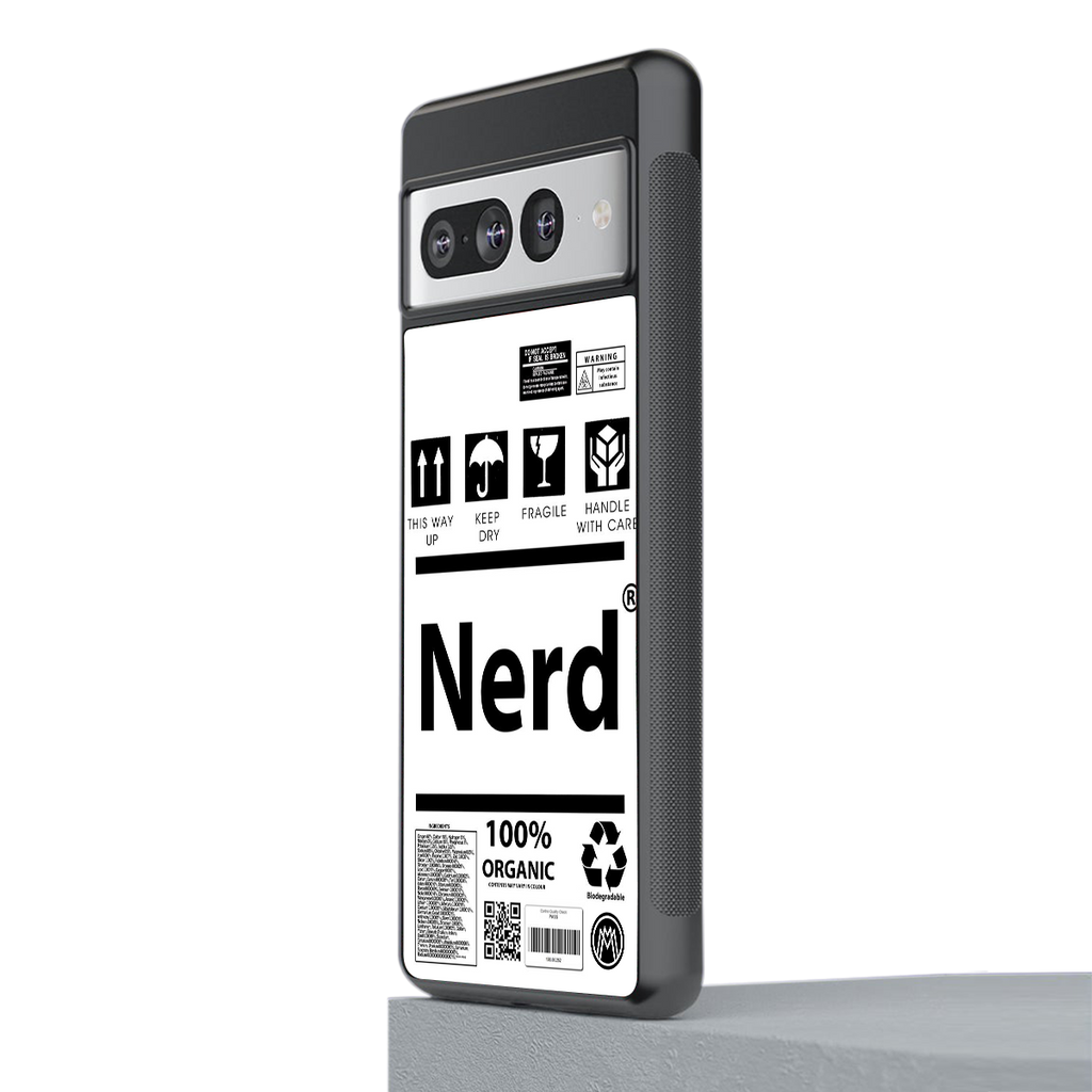 nerd white label back phone cover | glass case for google pixel 7 pro