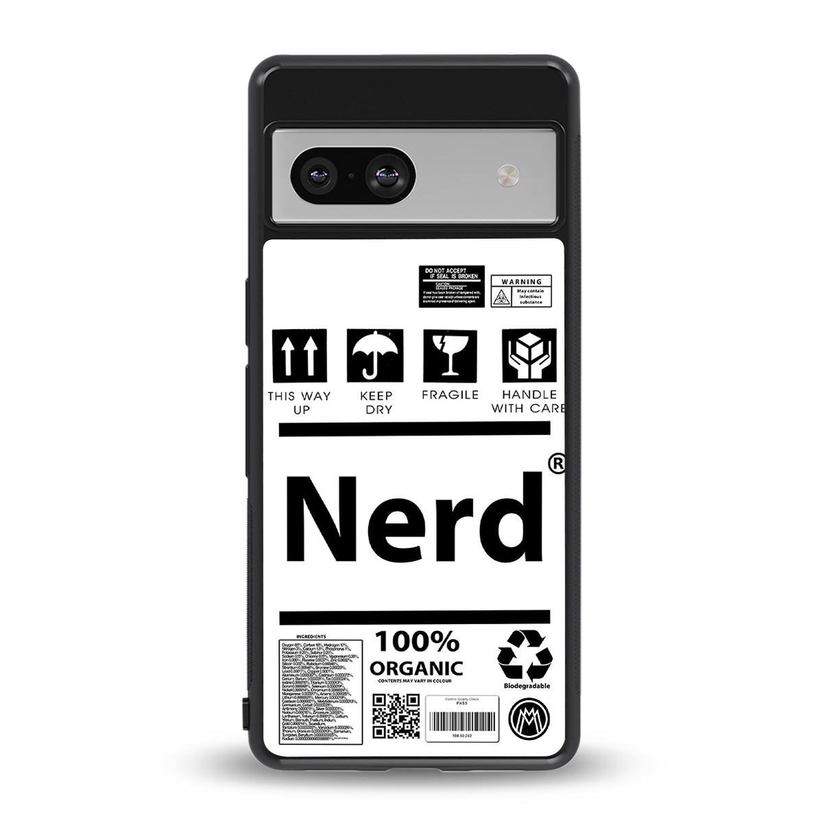 nerd white label back phone cover | glass case for Google Pixel 7