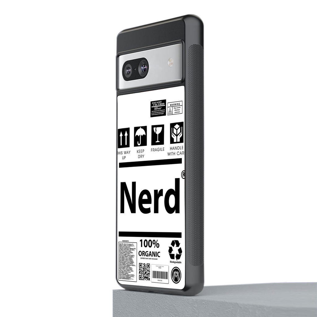 nerd white label back phone cover | glass case for Google Pixel 7