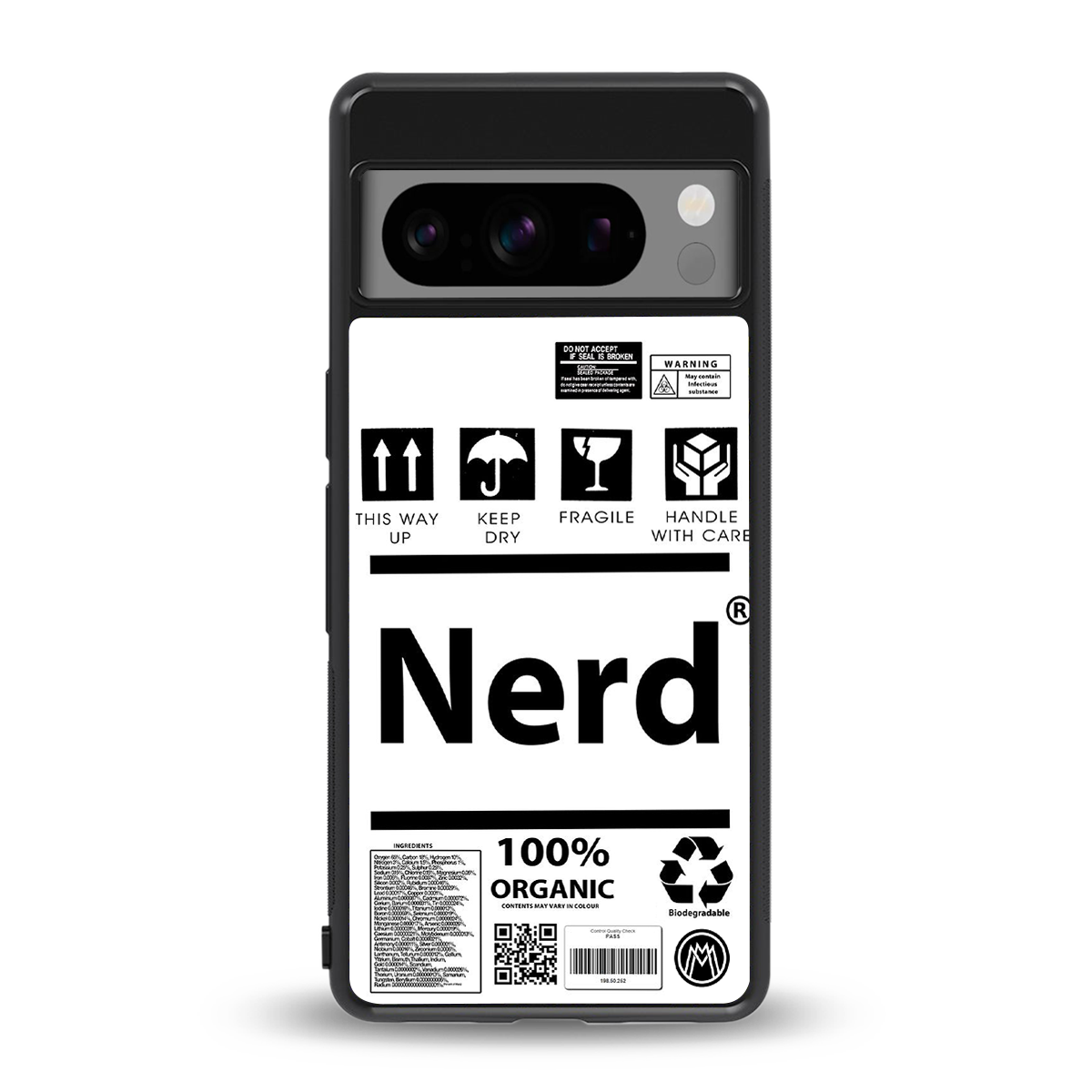 nerd white label back phone cover | glass case for google pixel 8 pro