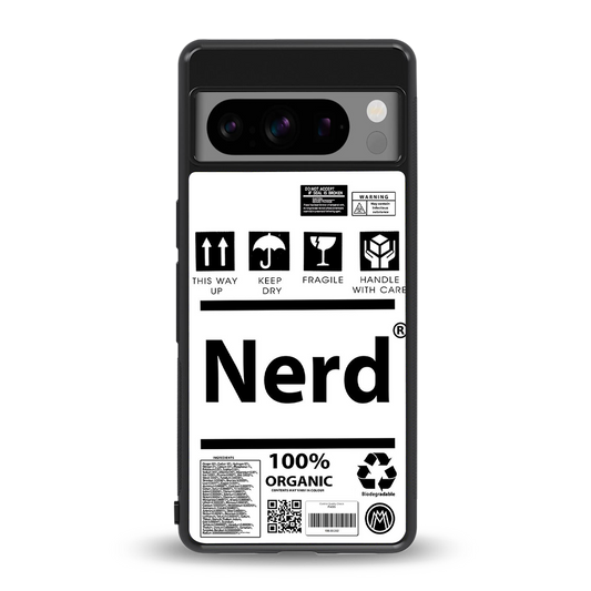 nerd white label back phone cover | glass case for google pixel 8 pro