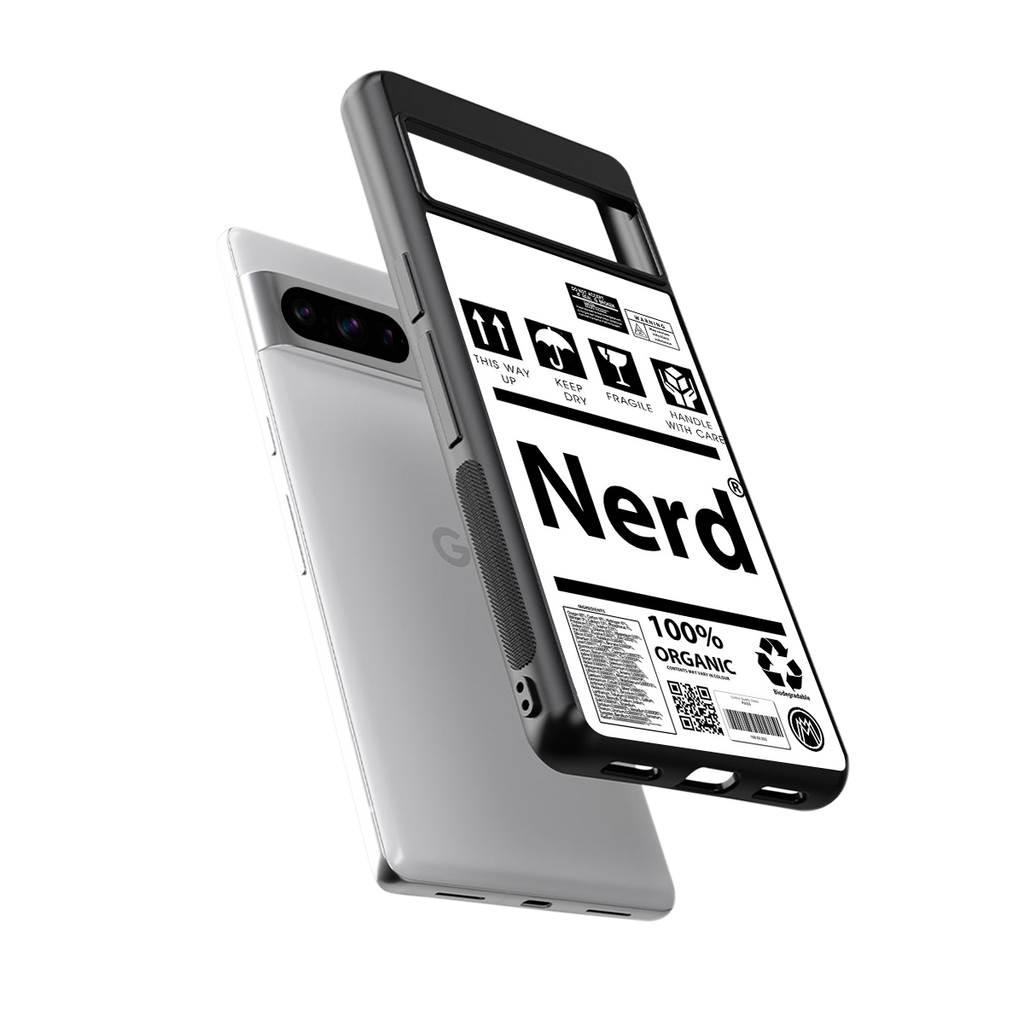 nerd white label back phone cover | glass case for google pixel 8 pro