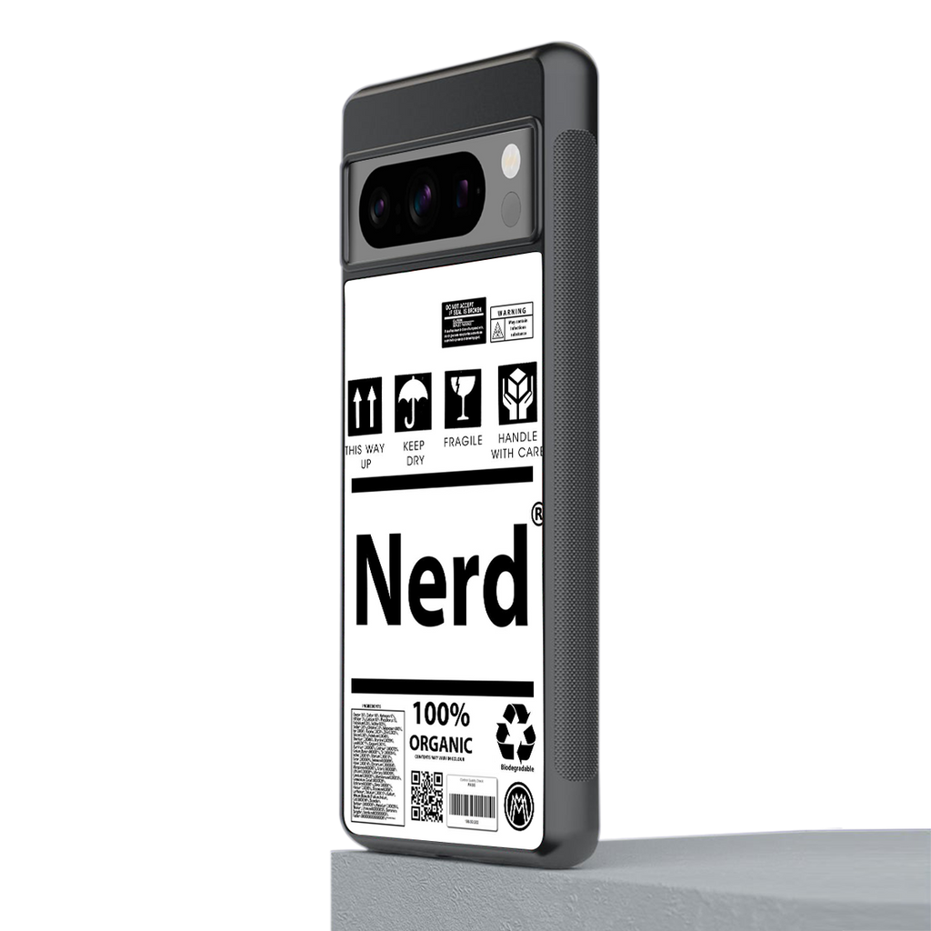 nerd white label back phone cover | glass case for google pixel 8 pro