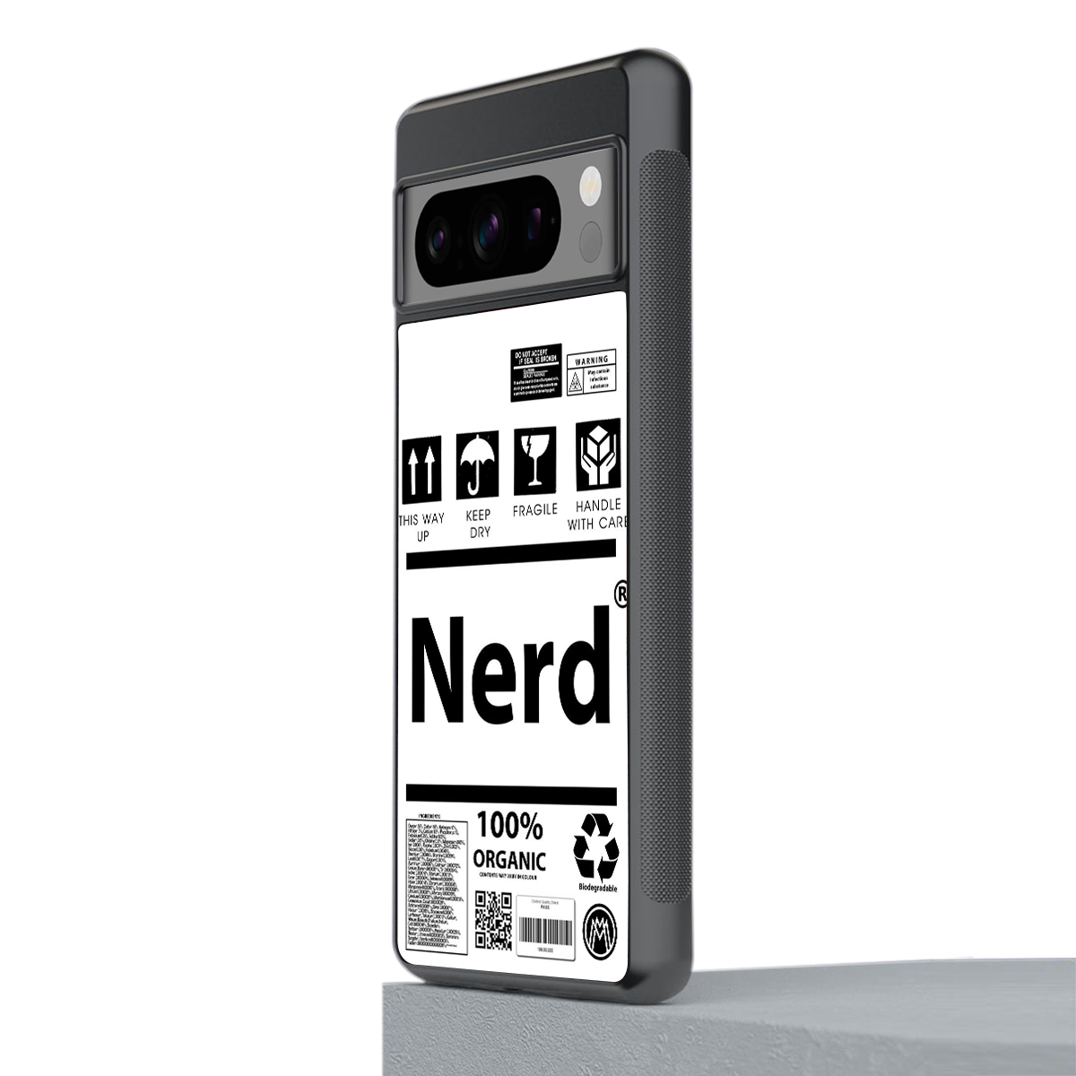 nerd white label back phone cover | glass case for google pixel 8 pro