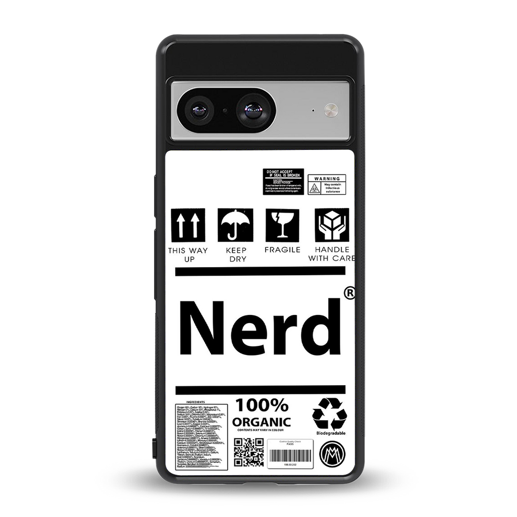 nerd white label back phone cover | glass case for Google Pixel 8