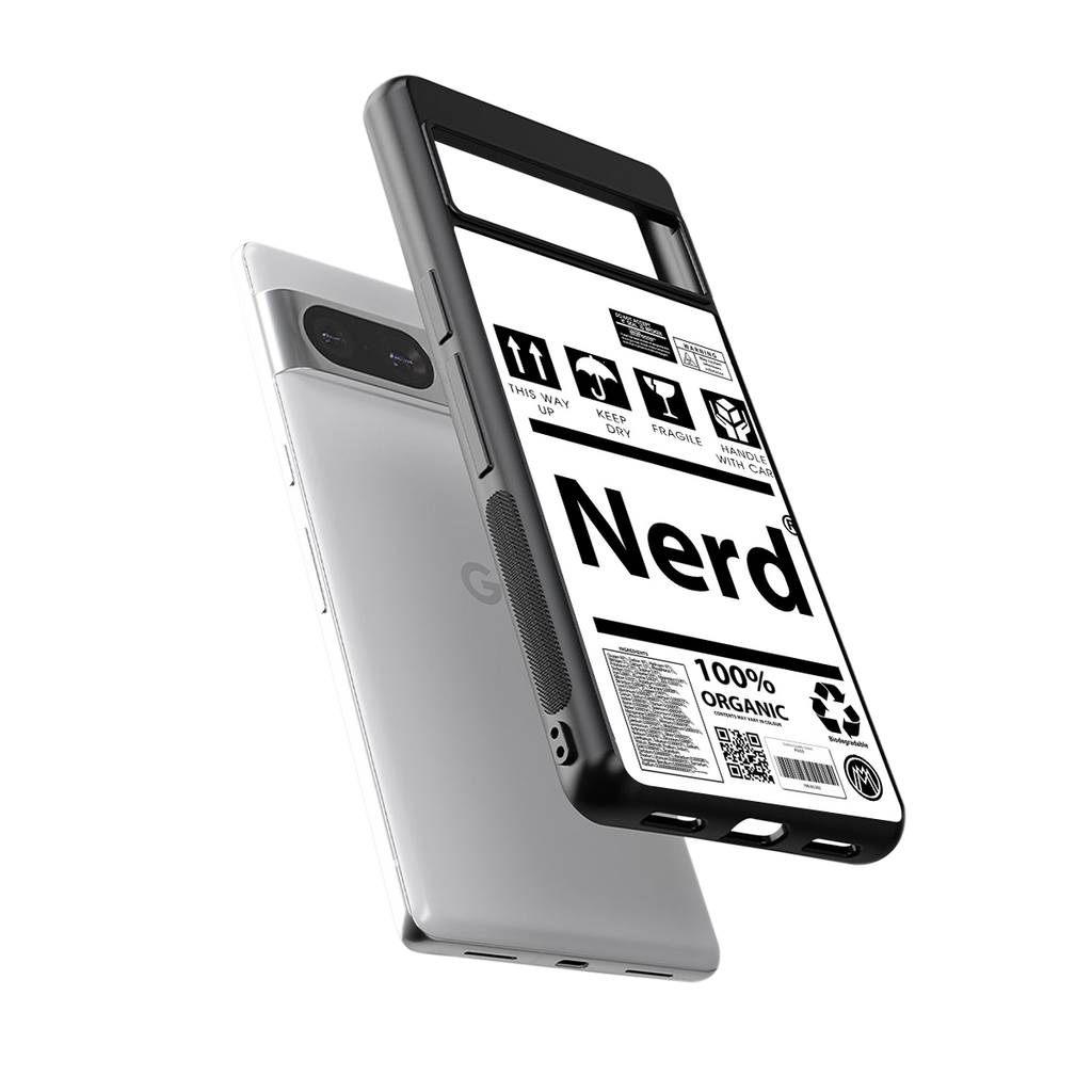nerd white label back phone cover | glass case for Google Pixel 8