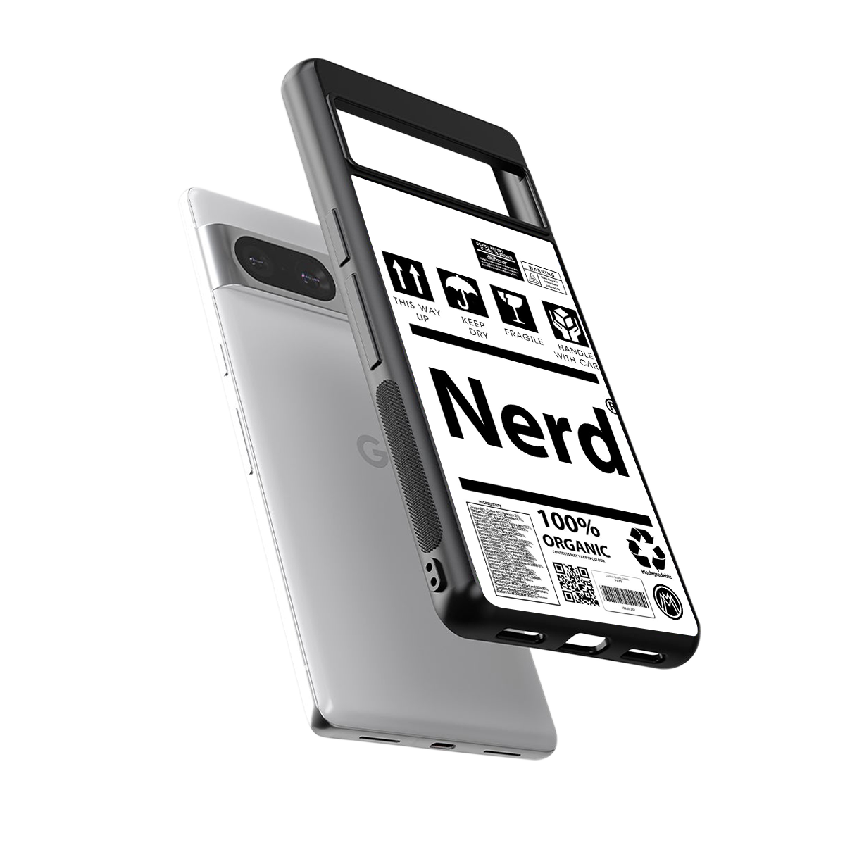 nerd white label back phone cover | glass case for Google Pixel 8