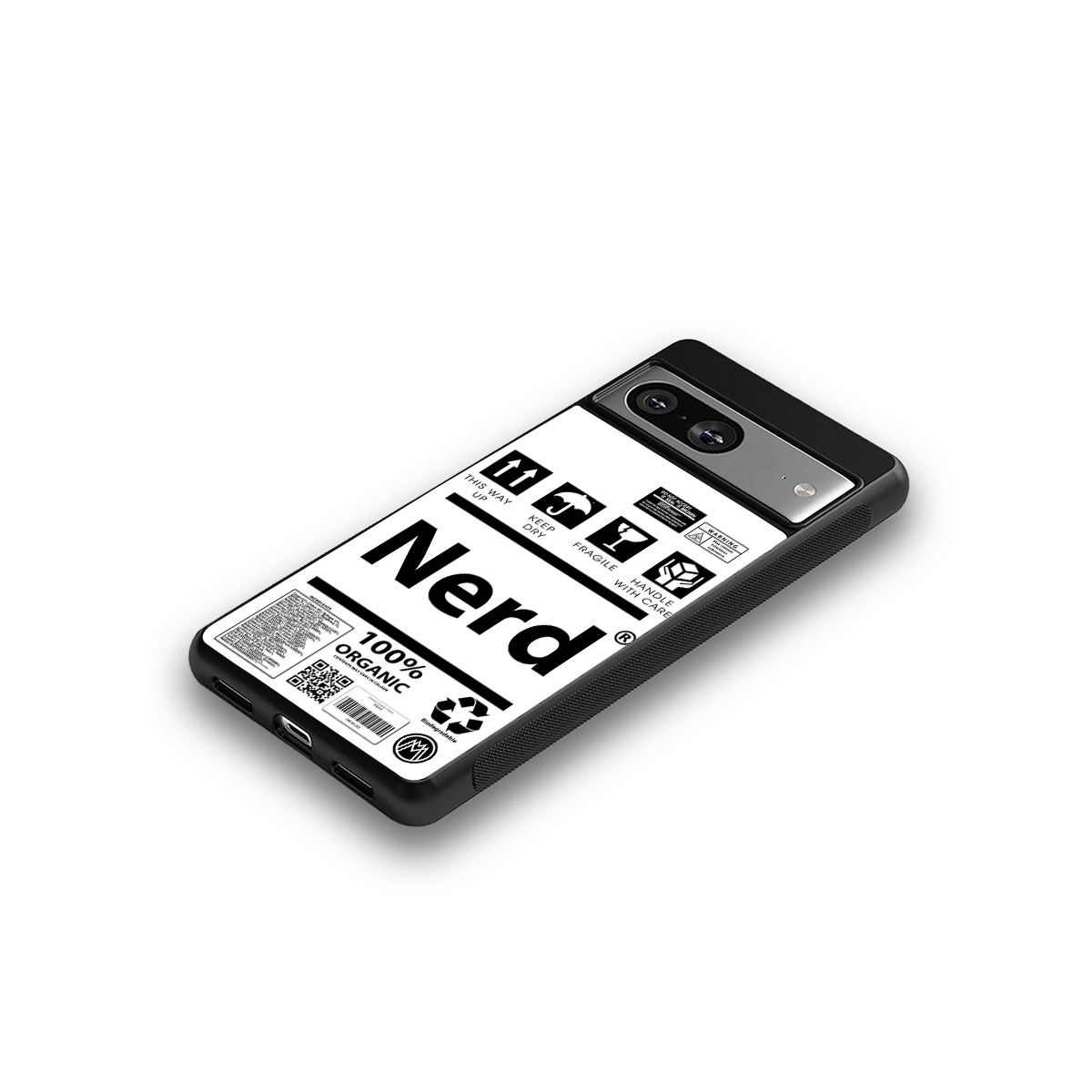 nerd white label back phone cover | glass case for Google Pixel 8
