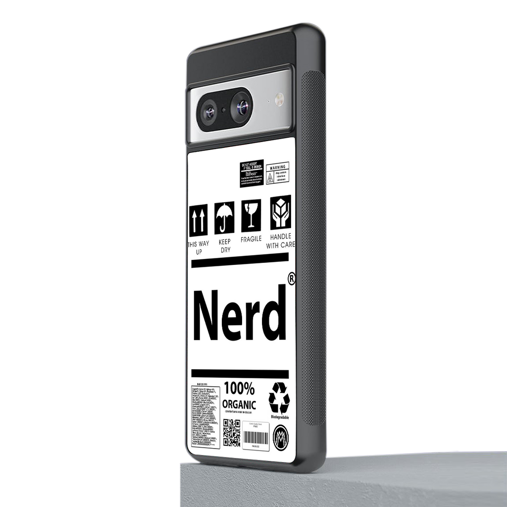 nerd white label back phone cover | glass case for Google Pixel 8