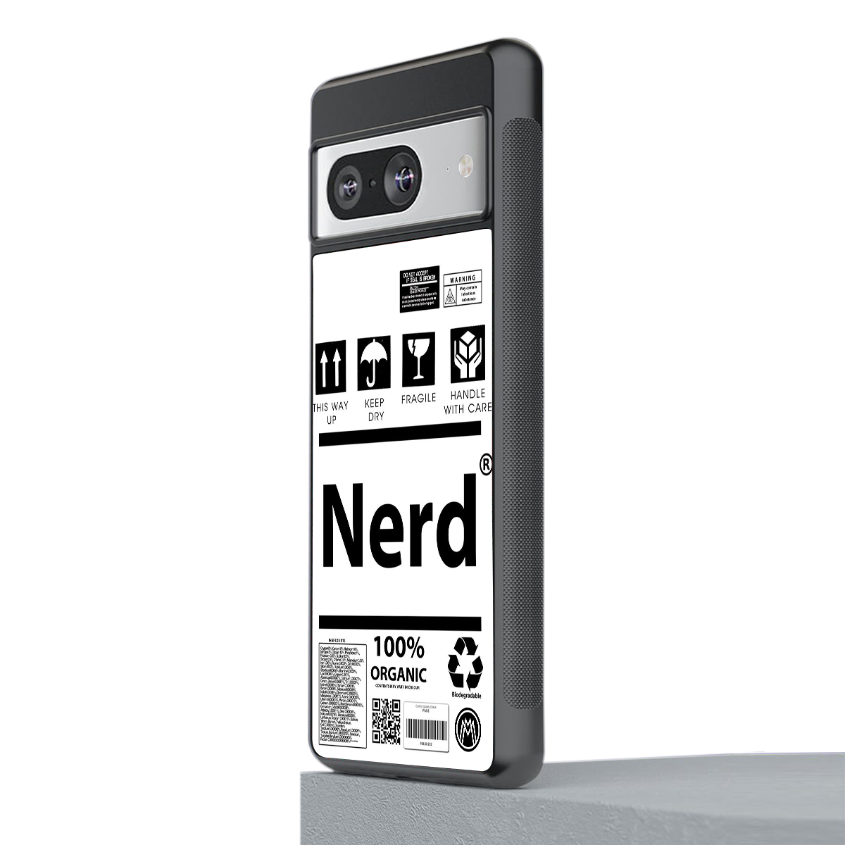 nerd white label back phone cover | glass case for Google Pixel 8