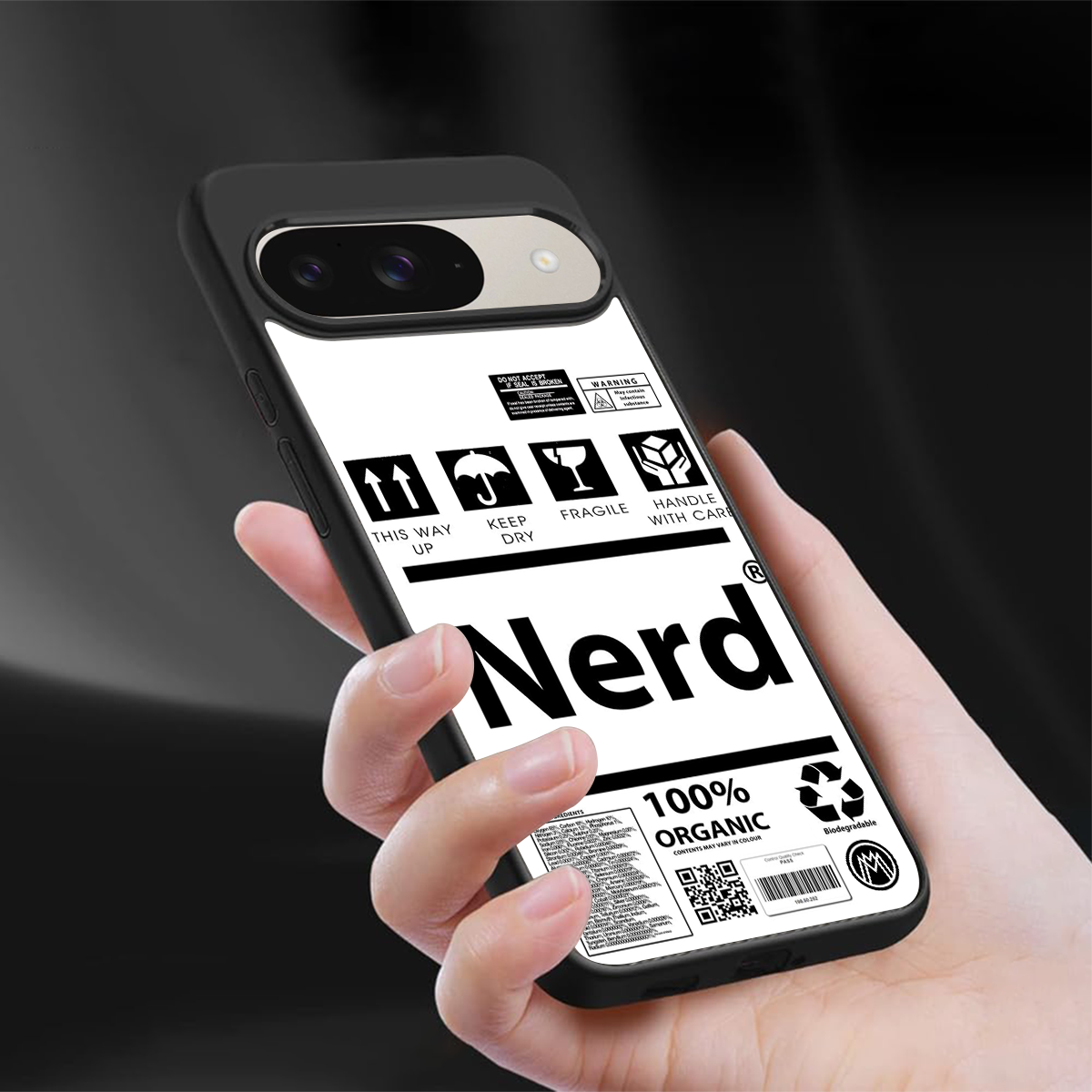 nerd white label back phone cover | glass case for google pixel 9