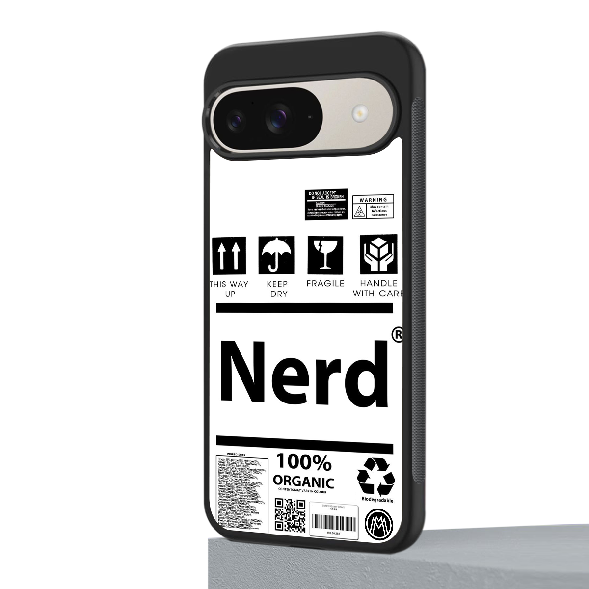 nerd white label back phone cover | glass case for google pixel 9