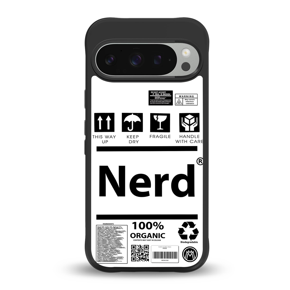 nerd white label back phone cover | glass case for google pixel 9 pro xl