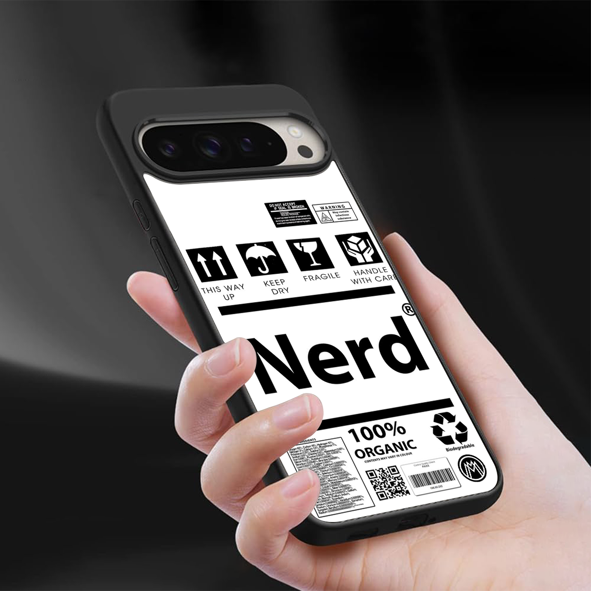 nerd white label back phone cover | glass case for google pixel 9 pro xl