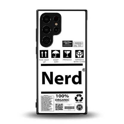 nerd white label back phone cover | glass case for samsung galaxy s24 ultra