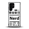 nerd white label back phone cover | glass case for samsung galaxy s23 ultra