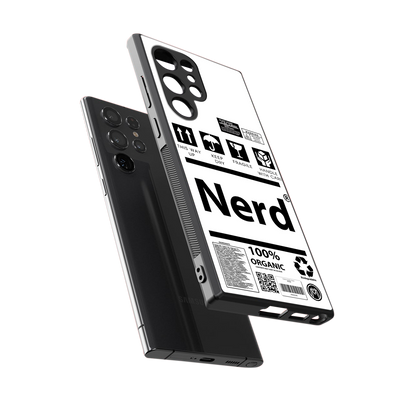 nerd white label back phone cover | glass case for samsung galaxy s23 ultra