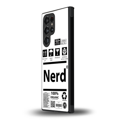 nerd white label back phone cover | glass case for samsung galaxy s24 ultra