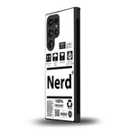 nerd white label back phone cover | glass case for samsung galaxy s23 ultra