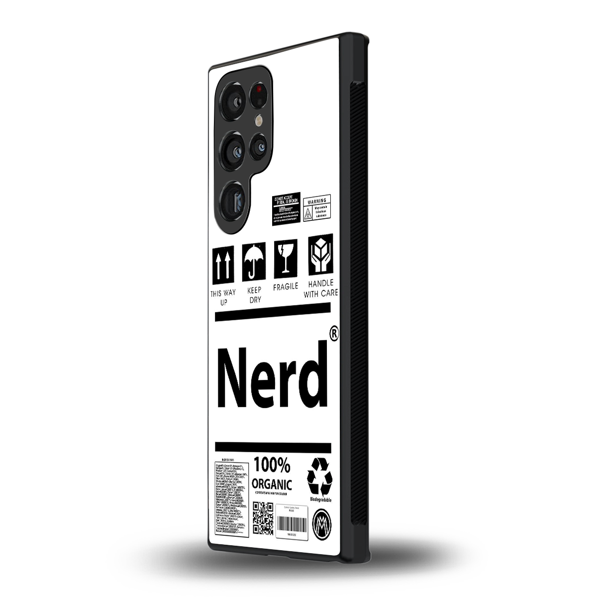 nerd white label back phone cover | glass case for samsung galaxy s23 ultra
