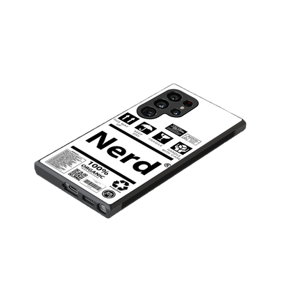 nerd white label back phone cover | glass case for samsung galaxy s24 ultra