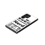 nerd white label back phone cover | glass case for samsung galaxy s23 ultra
