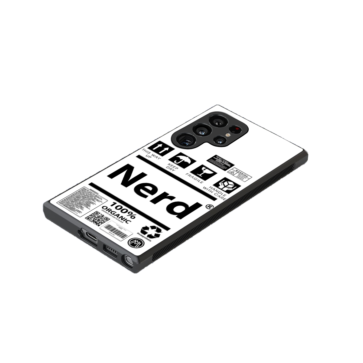nerd white label back phone cover | glass case for samsung galaxy s23 ultra