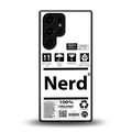 nerd white label back phone cover | glass case for samsung galaxy s25 ultra
