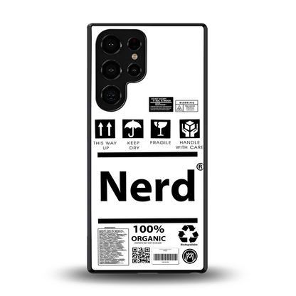 nerd white label back phone cover | glass case for samsung galaxy s25 ultra