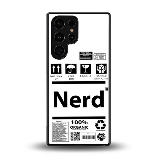 nerd white label back phone cover | glass case for samsung galaxy s25 ultra