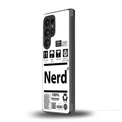nerd white label back phone cover | glass case for samsung galaxy s25 ultra