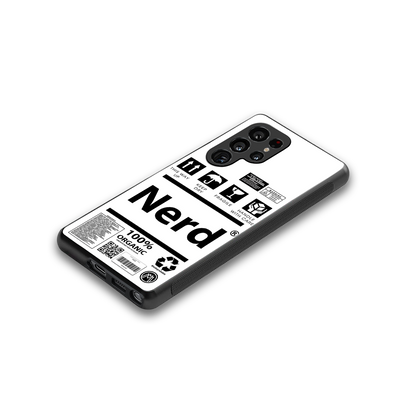 nerd white label back phone cover | glass case for samsung galaxy s25 ultra