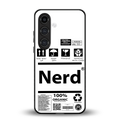 nerd white label back phone cover | glass case for samsung galaxy s23 plus