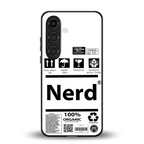 nerd white label back phone cover | glass case for samsung galaxy s23 plus