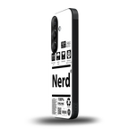 nerd white label back phone cover | glass case for samsung galaxy s23 plus
