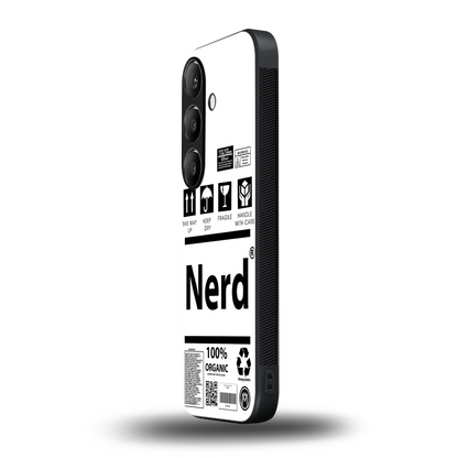 nerd white label back phone cover | glass case for samsung galaxy s23 plus
