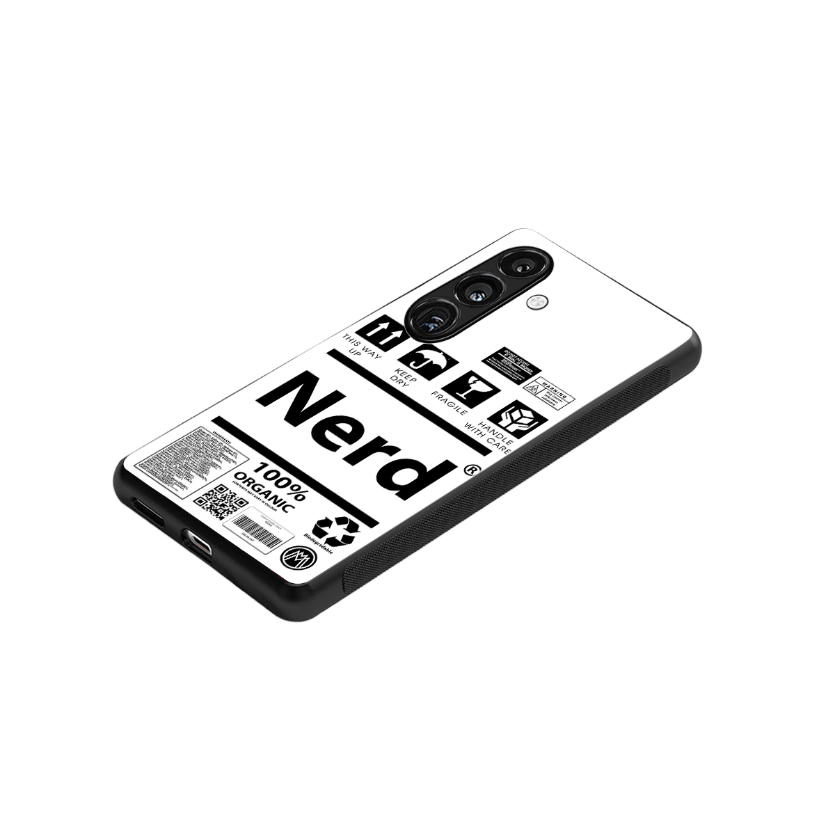 nerd white label back phone cover | glass case for samsung galaxy s23 plus