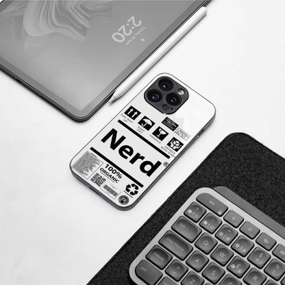 nerd white label back phone cover | glass case for iphone 13 mini