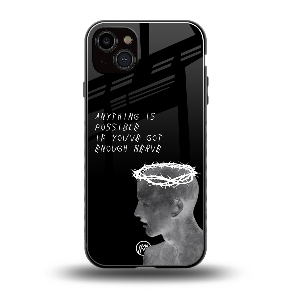 nerve back phone cover | glass case for iphone 14 plus
