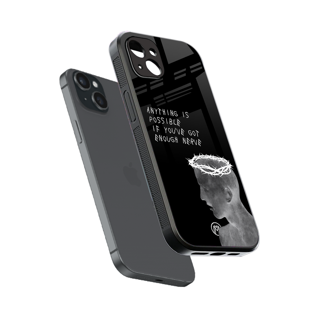 nerve back phone cover | glass case for iphone 15 plus