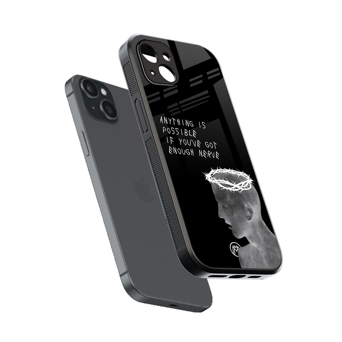 nerve back phone cover | glass case for iphone 15 plus