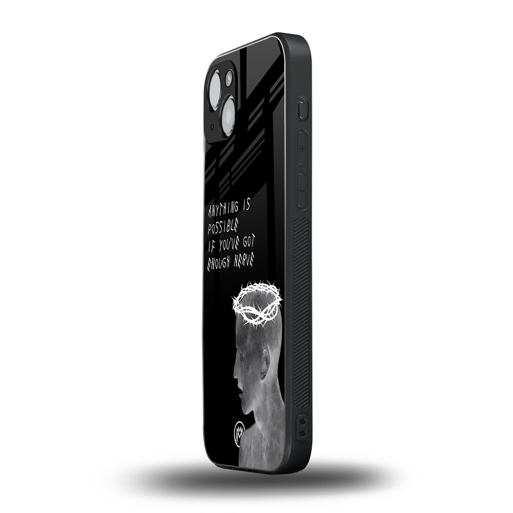 nerve back phone cover | glass case for iphone 15 plus