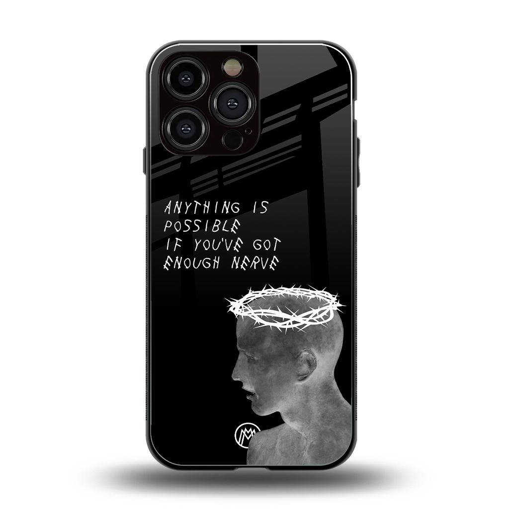 nerve back phone cover | glass case for iphone 14 pro max