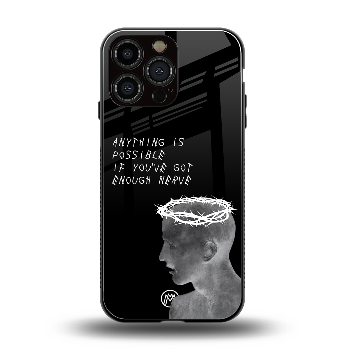 nerve back phone cover | glass case for iphone 15 pro max