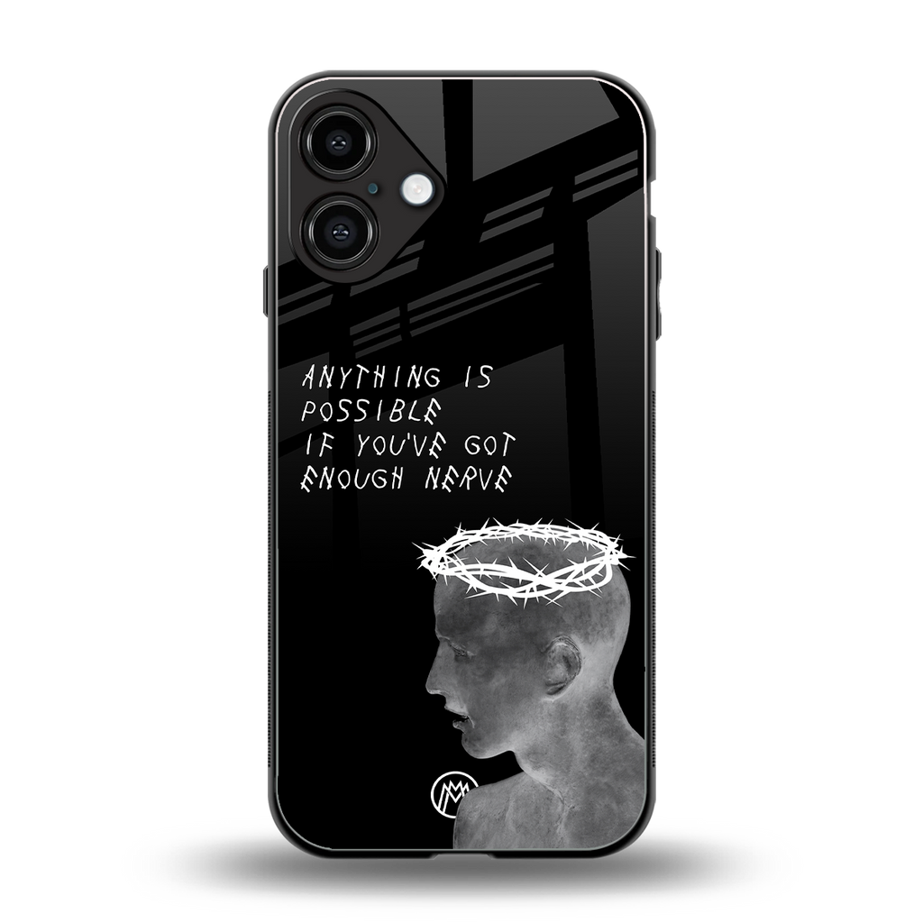 nerve back phone cover | glass case for iphone 16 plus