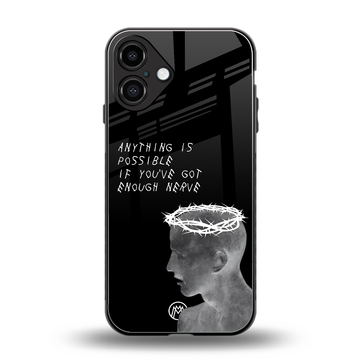 nerve back phone cover | glass case for iphone 16 plus
