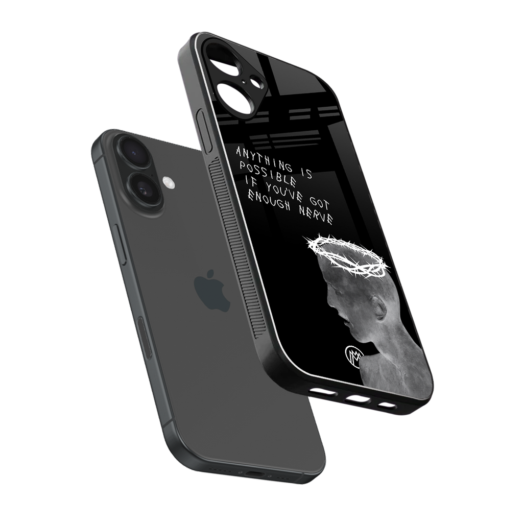 nerve back phone cover | glass case for iphone 16 plus
